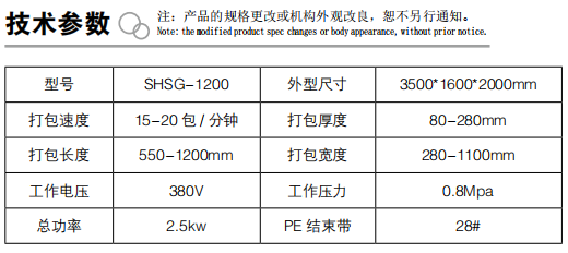 全自动纸箱打包机(展平型)参数