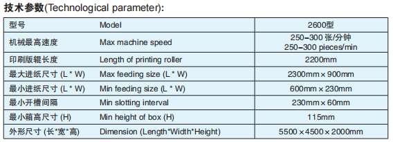 小型纸箱印刷机参数